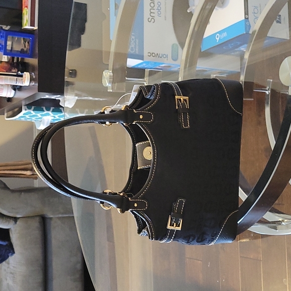 NWT Etienne Aigner black logo mini satchel with detachable strap. - Picture 2 of 10